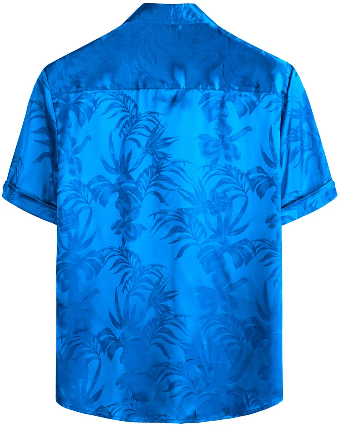 VATPAVE Mens Hawaiian Jacquard Regular Fit Shirts Casual Button Down Short Sleeve Summer Tops with Pocket