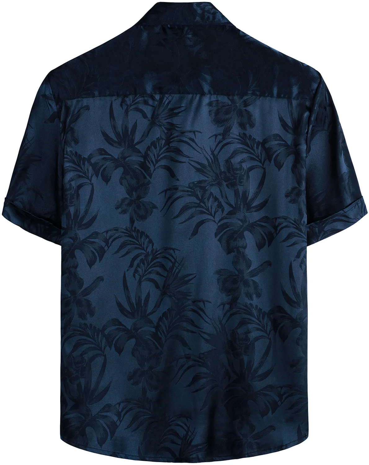 VATPAVE Mens Hawaiian Jacquard Regular Fit Shirts Casual Button Down Short Sleeve Summer Tops with Pocket