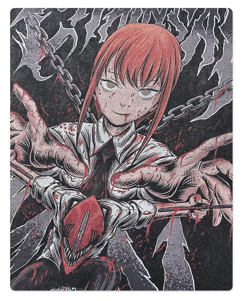 Vintage Chainsaw Man T-Shirt - Distressed Anime Graphic Tee Featuring Makima