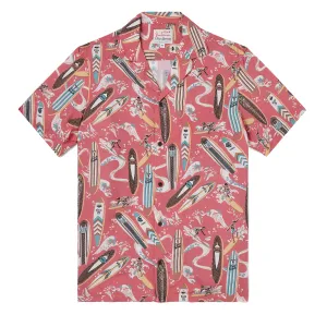 VINTAGE LONGBOARDS CAMP SHIRT / 100% Rayon
