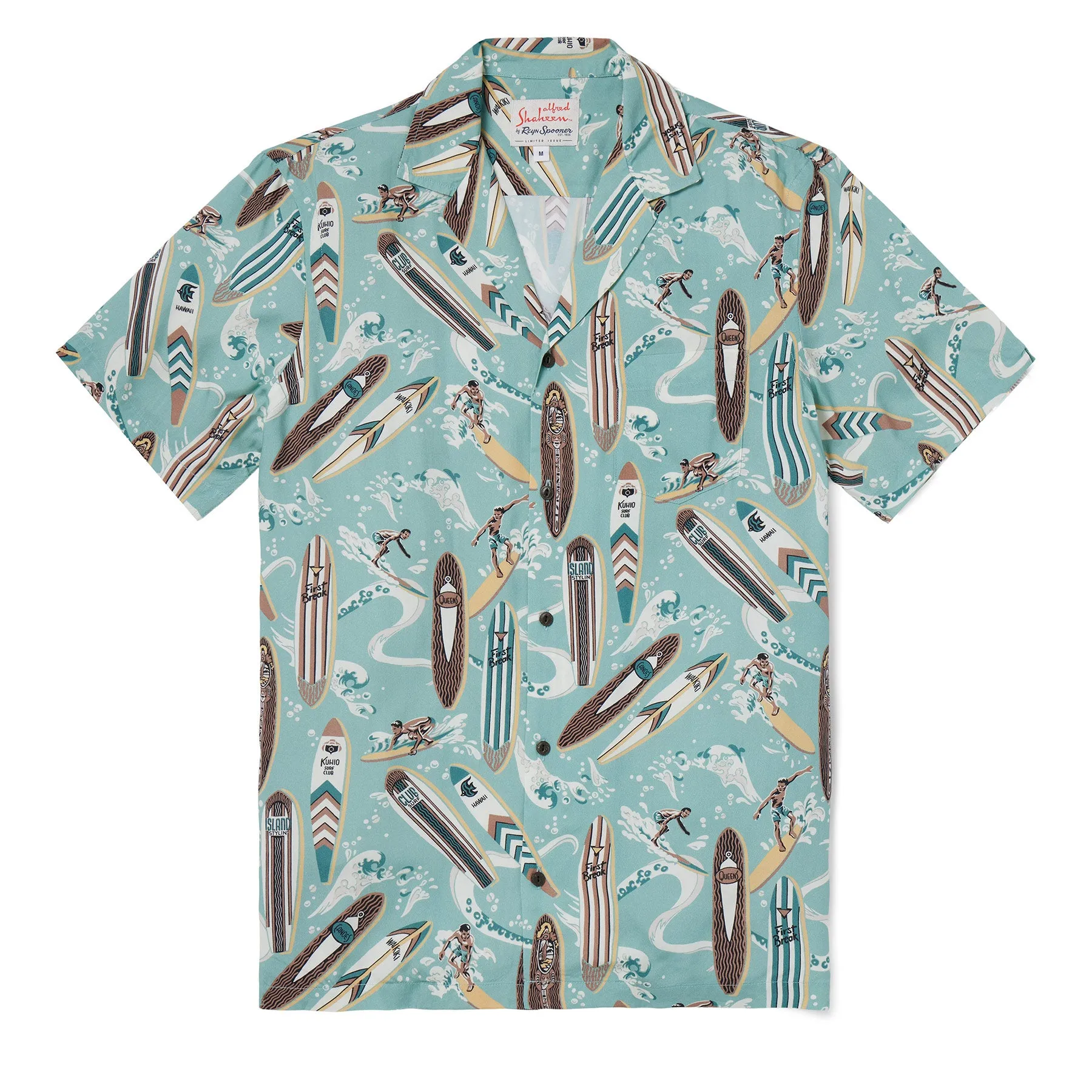 VINTAGE LONGBOARDS CAMP SHIRT / 100% Rayon