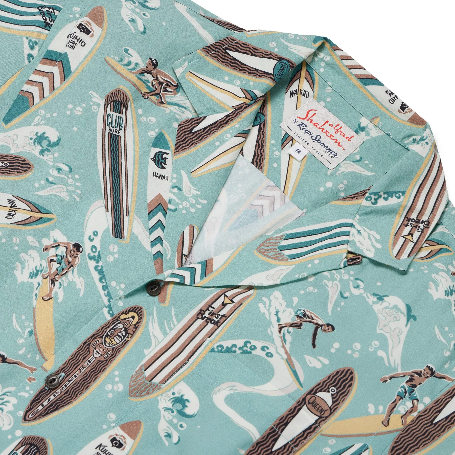 VINTAGE LONGBOARDS CAMP SHIRT / 100% Rayon