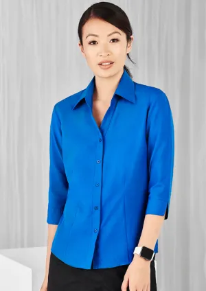 Womens Oasis 3/4 Sleeve Shirt LB3600 8 / Mid Blue