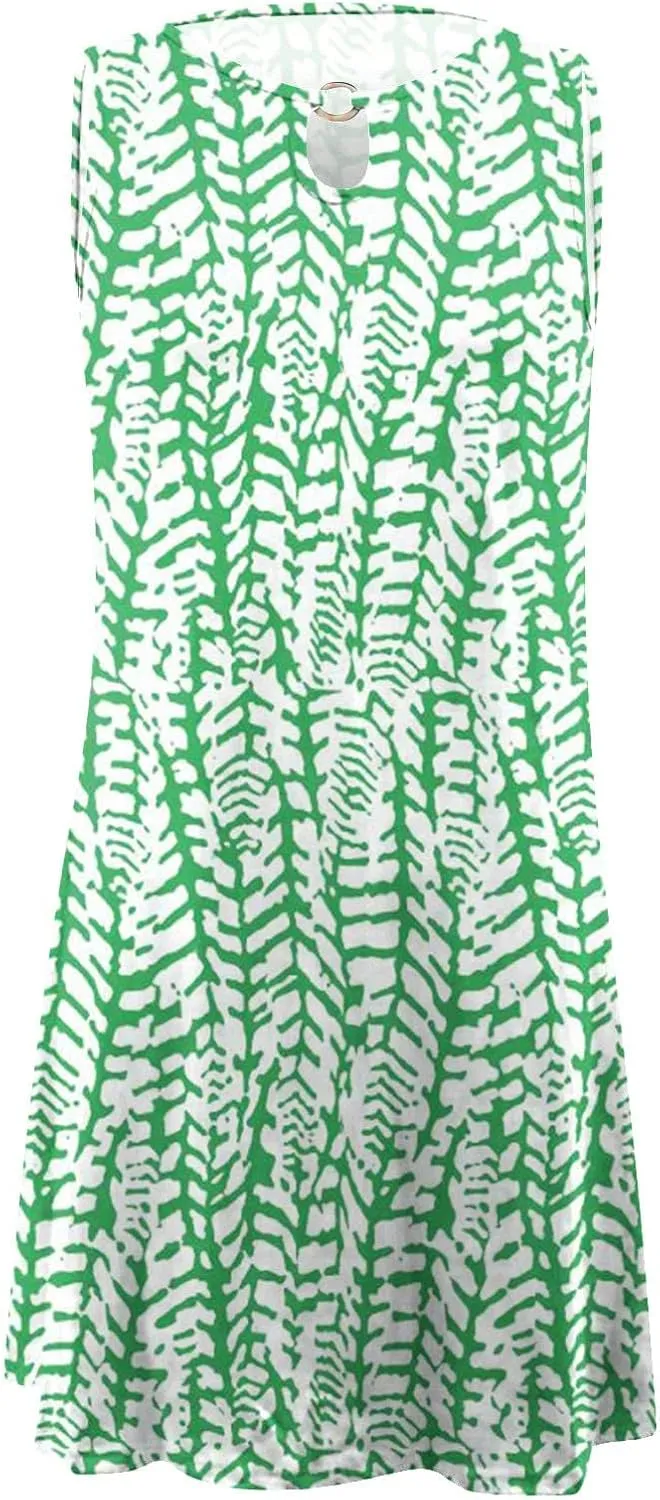 Womens Sleeveless Summer Dresses Aline Mini Dress Casual Dress Patterned Vacation Beach Dress Swing Dress