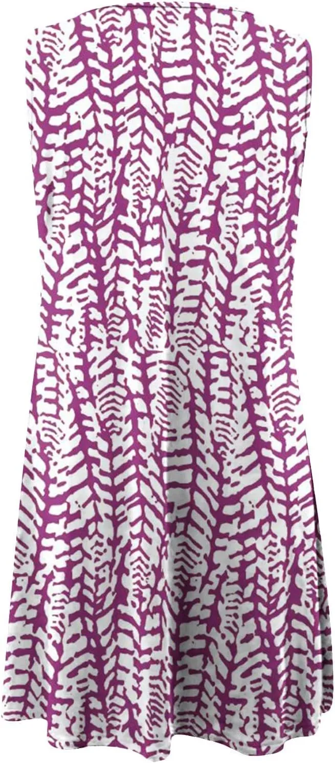 Womens Sleeveless Summer Dresses Aline Mini Dress Casual Dress Patterned Vacation Beach Dress Swing Dress