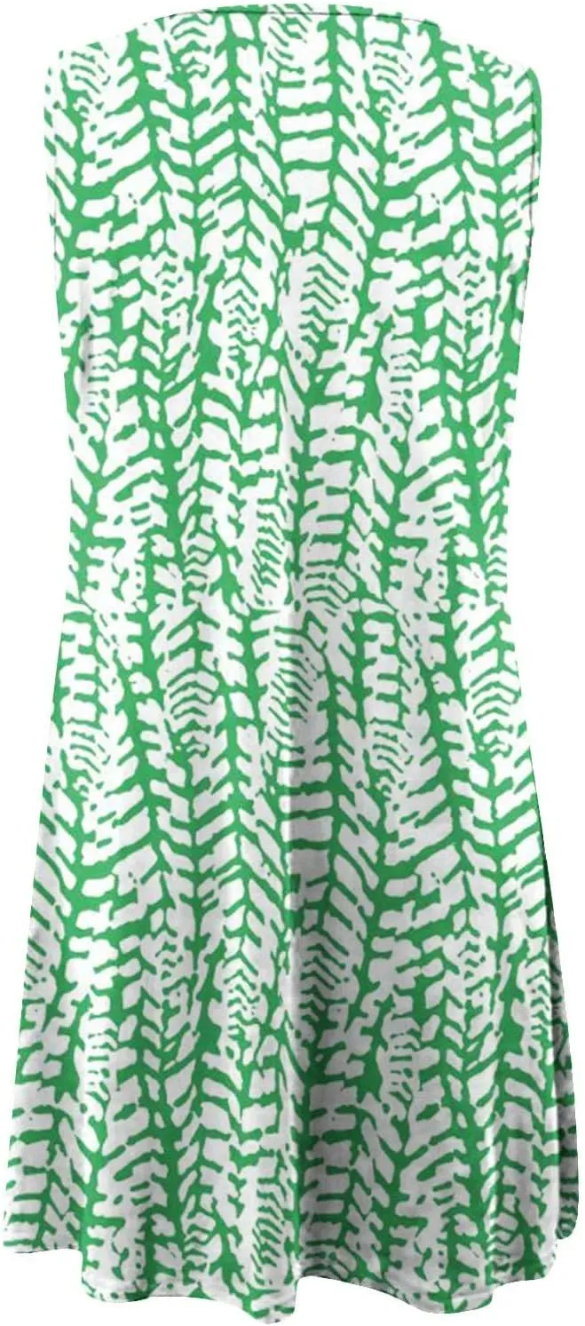 Womens Sleeveless Summer Dresses Aline Mini Dress Casual Dress Patterned Vacation Beach Dress Swing Dress