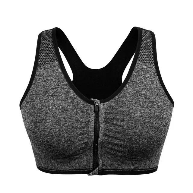 Women's Yoga Zipper Bra