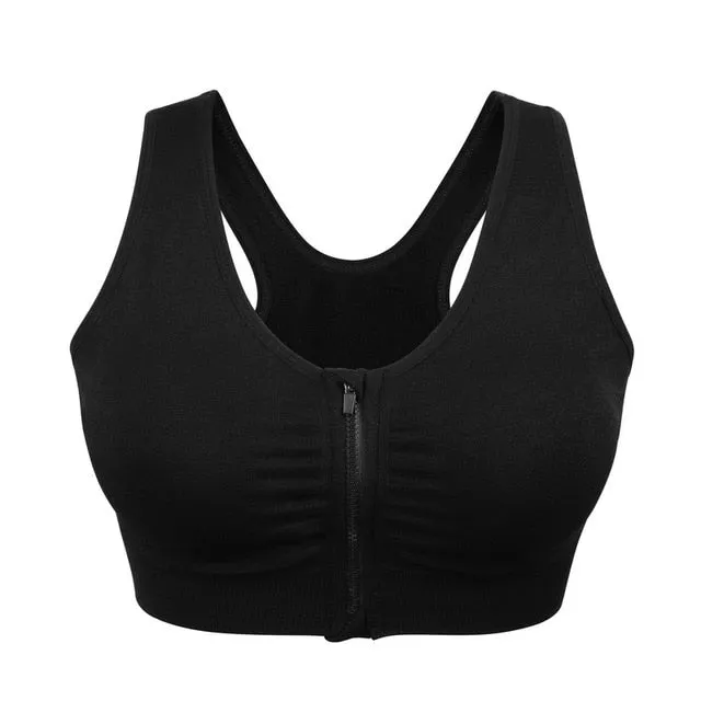 Women's Yoga Zipper Bra