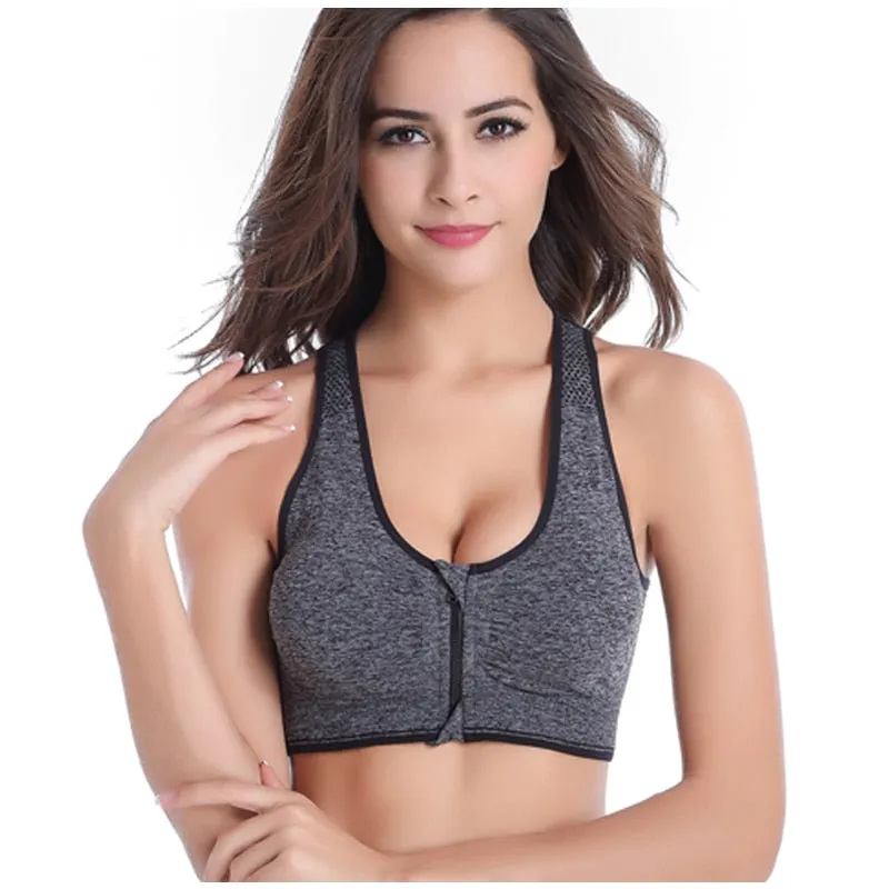 Women's Yoga Zipper Bra