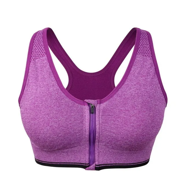 Women's Yoga Zipper Bra